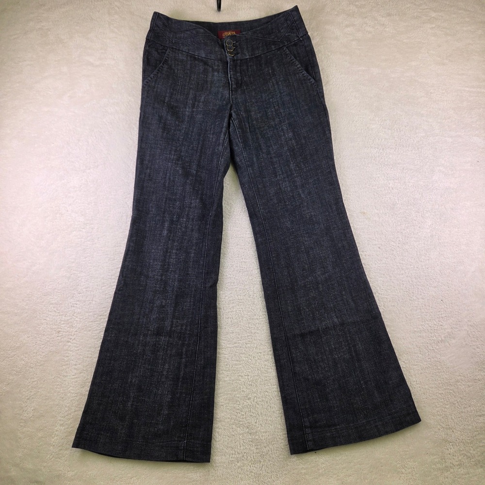 One 5one Dark Wash Denim Trouser Jeans Triple Button Waistband Size 8 Indigo
